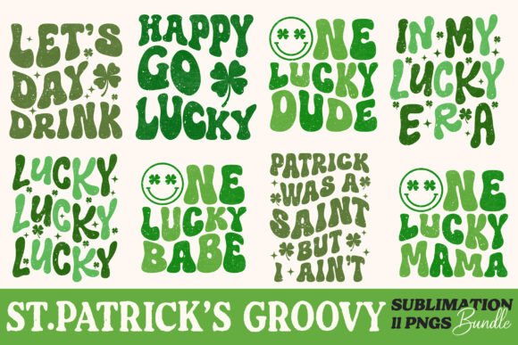 Download St. Patrick’s Day PNG Groovy Text Bundle - Groovy Collection