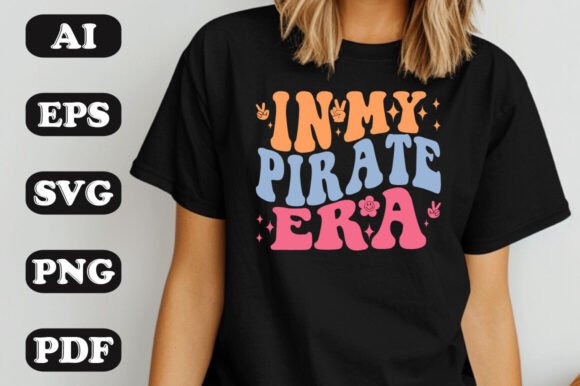 Download In My Pirate Era Groovy Retro Wavy T-shi - Groovy Collection