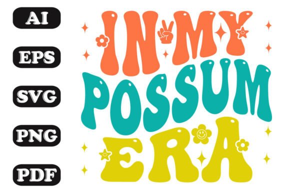 Download In My Possum Era Groovy Retro Wavy T-shi - Groovy Collection
