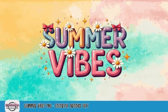 Download Summer Vibes PNG - Colorful Groovy Text - Groovy Collection