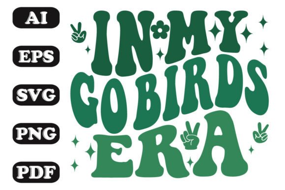 Download In My Go Birds Era Groovy Retro Wavy T-s - Groovy Collection